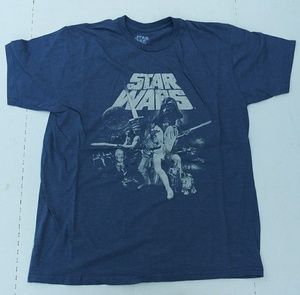 Star Wars men's graphic t-shirt. Sz-L. Blue. Used